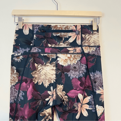 Sweaty Betty The Zero Gravity 7/8 Leggings Floral Size Small Side Pocket