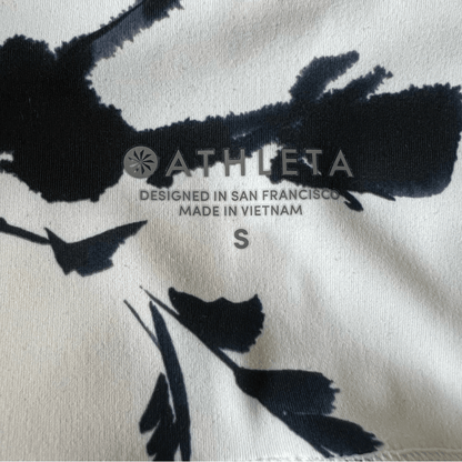 Athleta Blue and White Water Flower Leggings Size Small