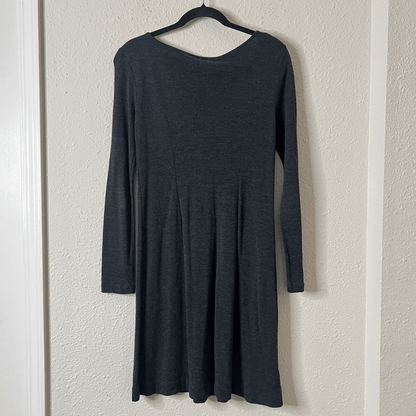 Ann Taylor Wool Blend Long Sleeve Sweater Mini Dress in Gray Size Medium