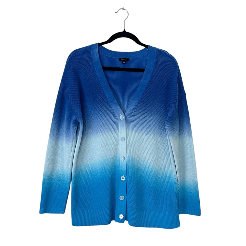 Talbots Ombre Cardigan Sweater in Blue Size XL Petite
