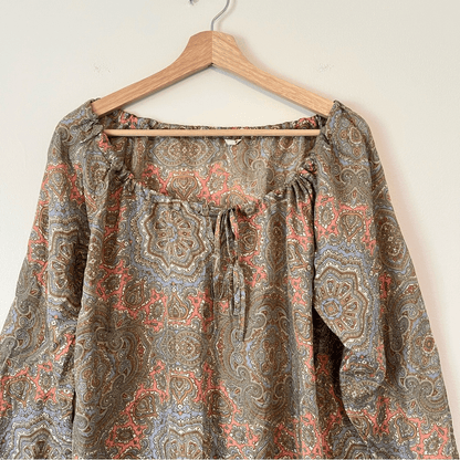J. Crew Harbor Paisley 100% Silk Tunic Top Size Medium
