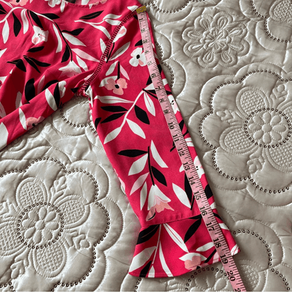 Talbots Pink Floral 3/4 Bell Sleeves Blouse Size XS