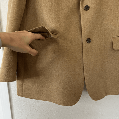 JOSEPH FEISS Mens Camel Hair Blazer Suit Size 46L Sport Coat Casual Jacket