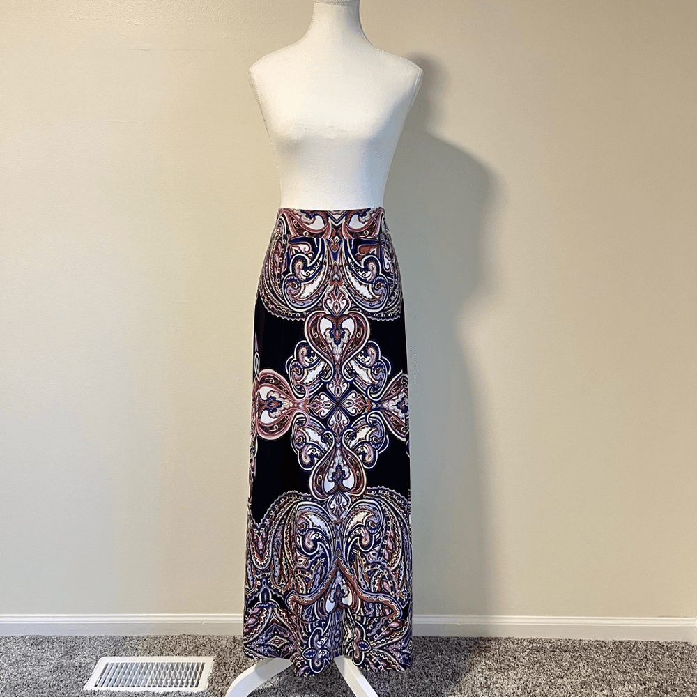 INC International Concepts Paisley Maxi Skirt Size Large Stretchy
