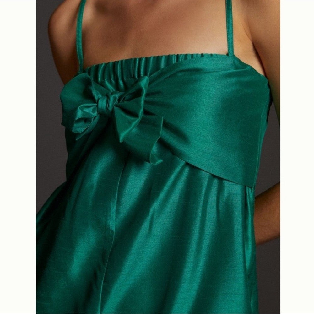 Anthropologie Hutch Satin Bow-Tie Jumpsuit NEW Size Medium