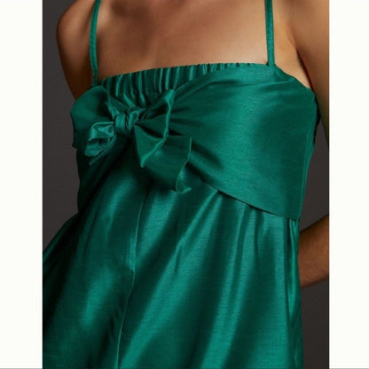 Anthropologie Hutch Satin Bow-Tie Jumpsuit NEW Size Medium