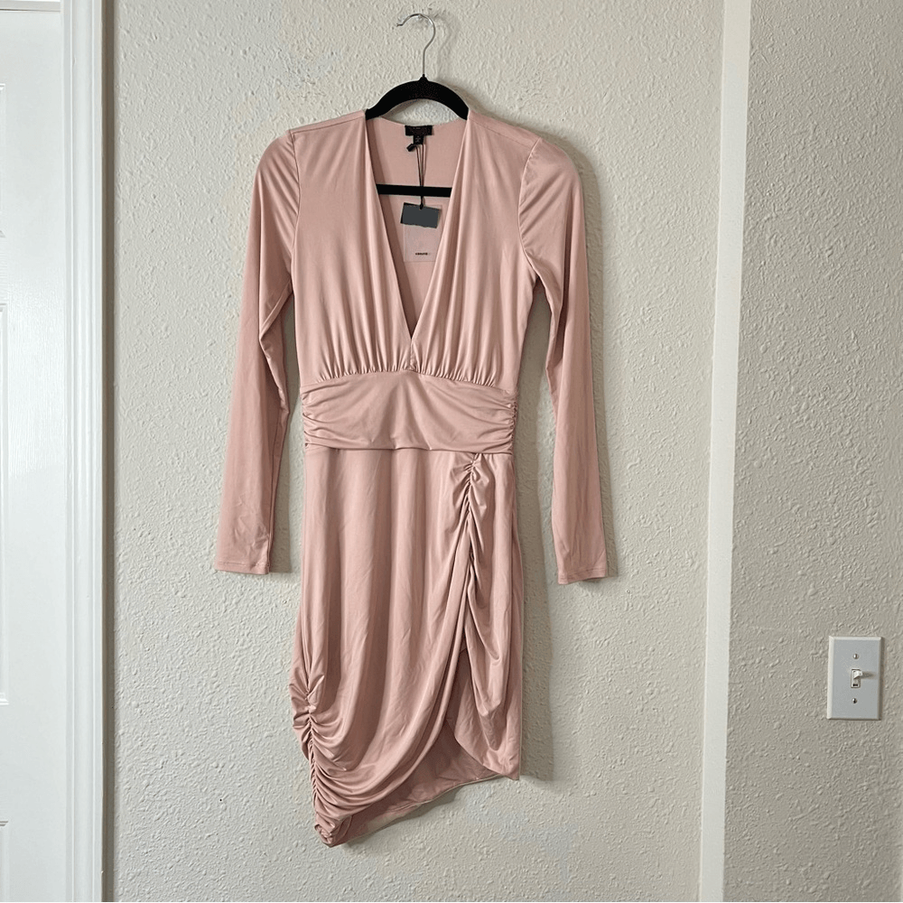 NBD Coco Dress In Off Slate NEW Size Small Long Sleeve Mini Bodycon Cocktail