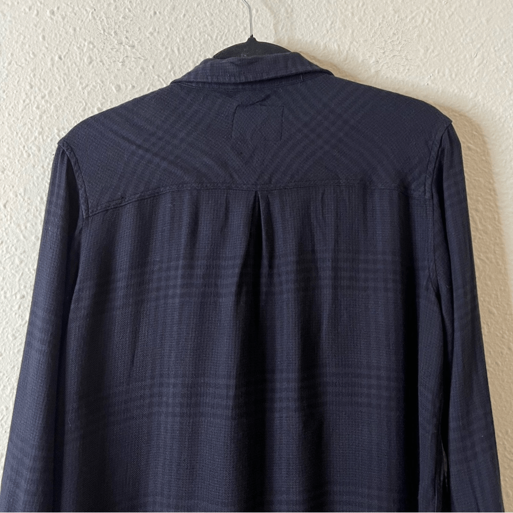 Rails Bianca Charcoal Shadow Plaid Flannel Shirt Dress Tunic Size Medium