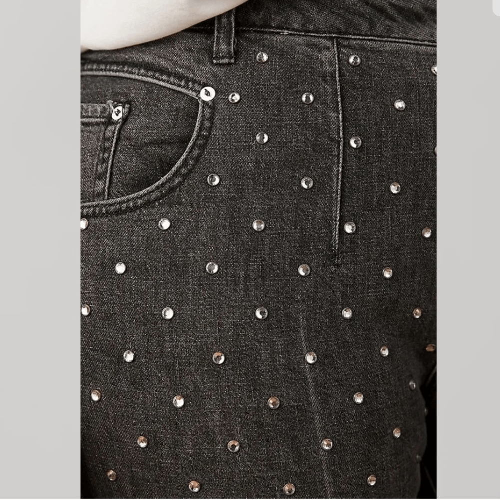 Anthropologie Pilcro and the Letterpress Beaded High Rise Slim Jeans NEW Size 27