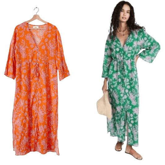 Xirena Mykah Floral Maxi Dress Coverup NEW Size Small Orange Purple