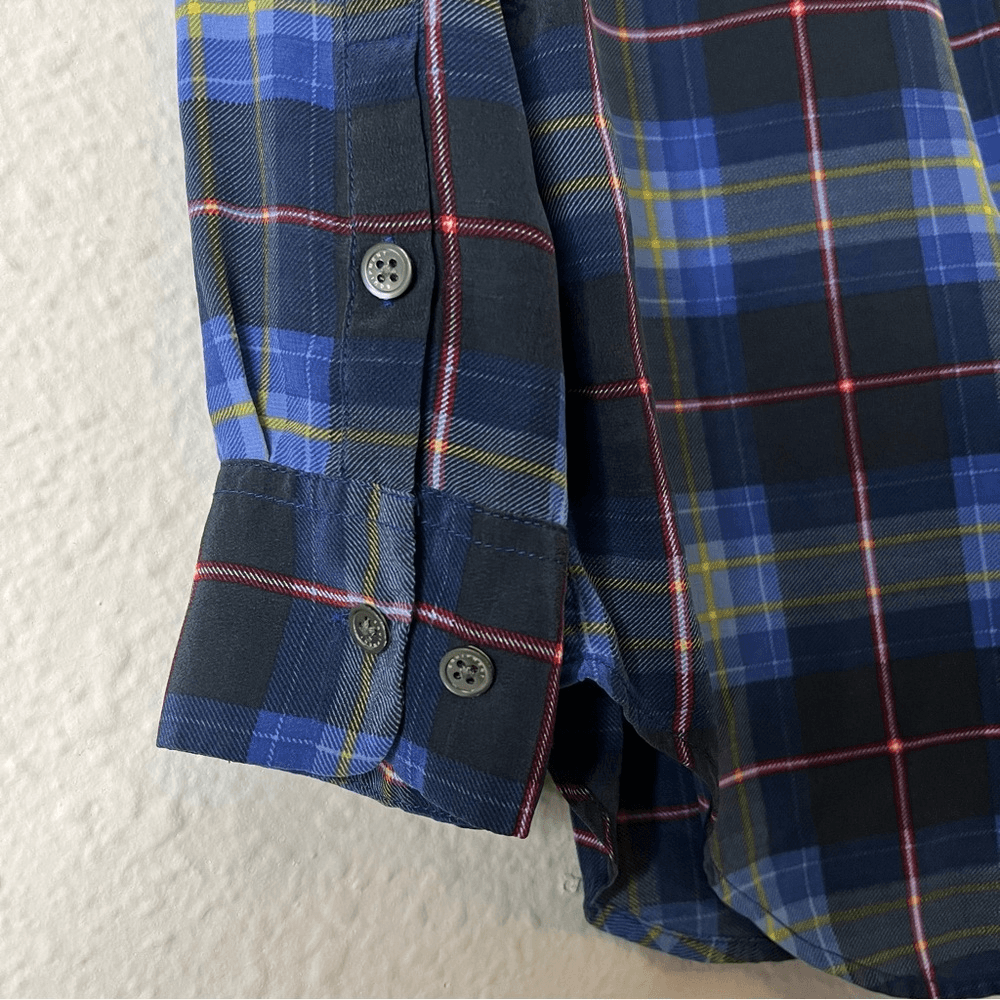 Equipment Femme Reese Plaid Silk Button Down Shirt Size XS