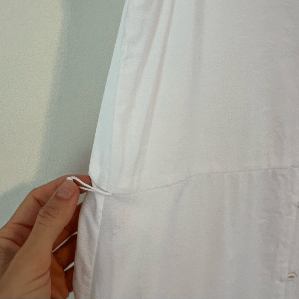 Theory New Shirt Maxi Dress In Florian Twill Sleeveless White Size 10