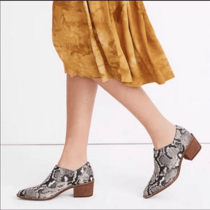 Madewell Chelsea Snakeskin Boots Leather Upper Size 8