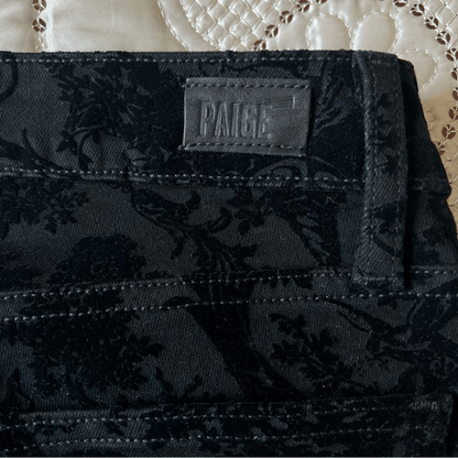 Paige Hoxton Floral Ankle Black Pants Size 26
