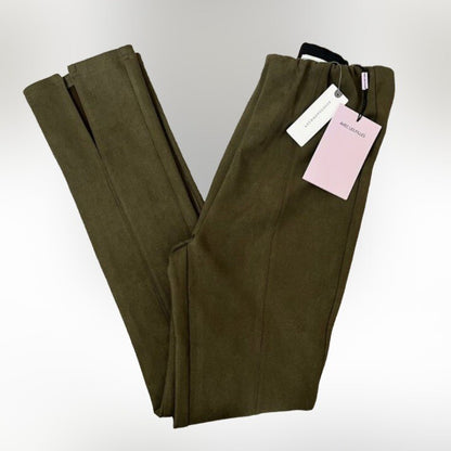 Anthropologie Avec Les Filles Slit-Front Sueded Moss Leggings Pants NEW Size XS