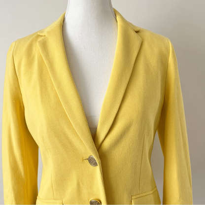 Talbots Aberdeen Yellow Cotton Knit Blazer Size 4P