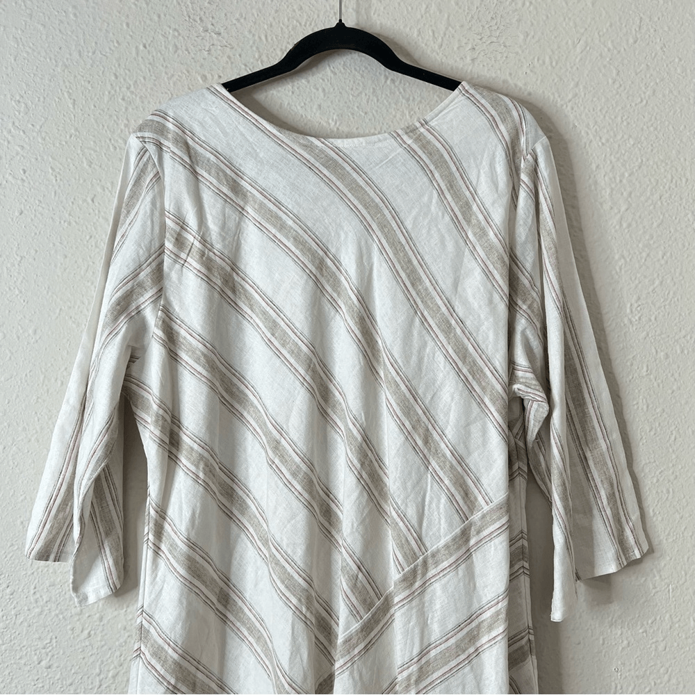 Soft Surroundings Equinox Striped Linen Sheath Dress NEW Plus Size 1X