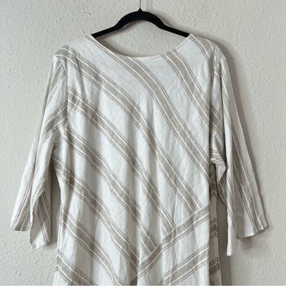 Soft Surroundings Equinox Striped Linen Sheath Dress NEW Plus Size 1X