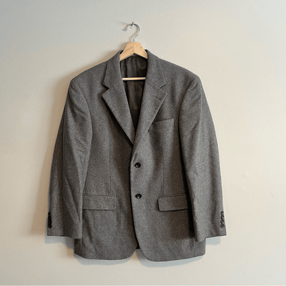 Oscar de la Renta Blazer Wool Cashmere Blazer Jacket Mens 40 S Gray