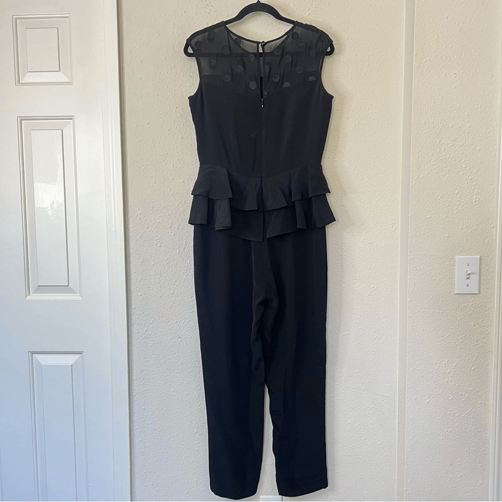 Kate Spade Mademoiselle Sleeveless Black Peplum Jumpsuit NEW Size 6