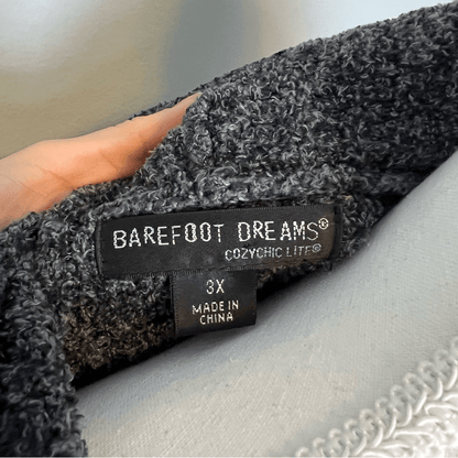 Barefoot Dreams Cozychic Lite Cardigan Pus Size 3X in Charcoal Gray STYLE 494