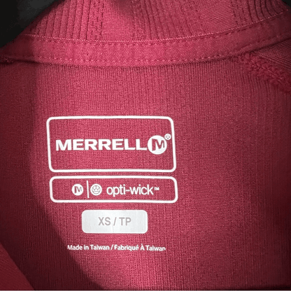 Merrell Long Sleeve Base Layer Quarter Zip Burgundy Size XS
