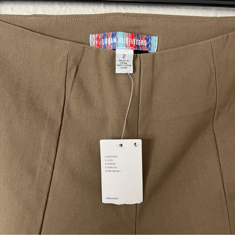 Urban Outfitters Olive Green Front Slit Flare Pants NEW Size 2