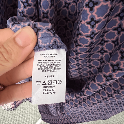 Loft Plus Printed Long Sleeve Blouse Size 20 in Purple