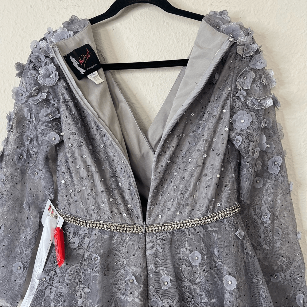 Mac Duggal Floral Embellished Lace A-Line Cocktail Dress NEW Size 8