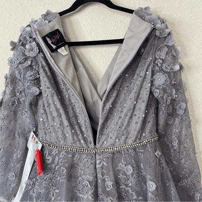 Mac Duggal Floral Embellished Lace A-Line Cocktail Dress NEW Size 8