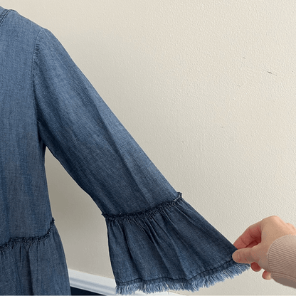 Trina Turk Womens  Movie Colony Linen-Blend Dress in Blue Size Large