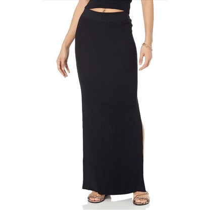 The Drop Tyler Ribbed Black Maxi Knit Skirt NEW Size Small