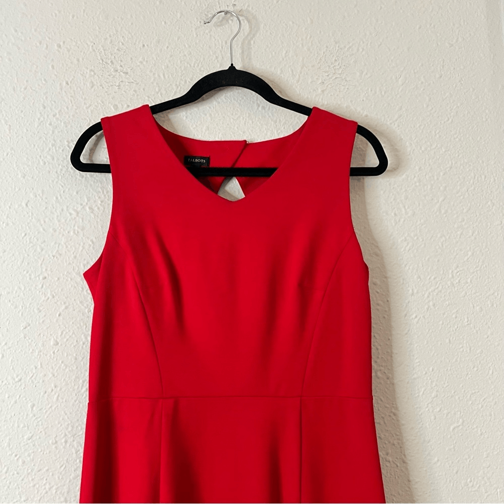 TALBOTS Red Sleeveless Ponte Sheath Dress Size 6