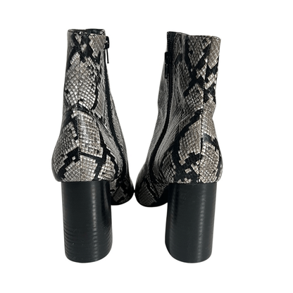 Jeffrey Campbell Raven Snake Print Heel Booties Size 8,5 M