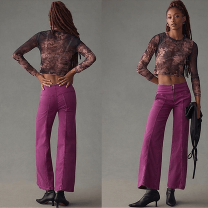 Anthropologie Pilcro High Rise Crop Flare Pants NEW Size 34