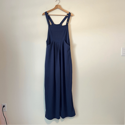 HALARA Waffle Casual Wide Leg Overalls Jumpsuit NEW Size Medium Navy Blue