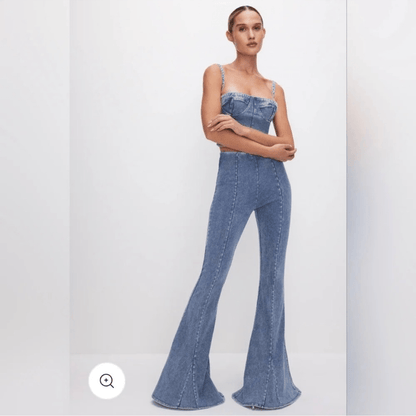 Good American Soft Sculpt Pull-On Extreme Flare Jeans Size XS