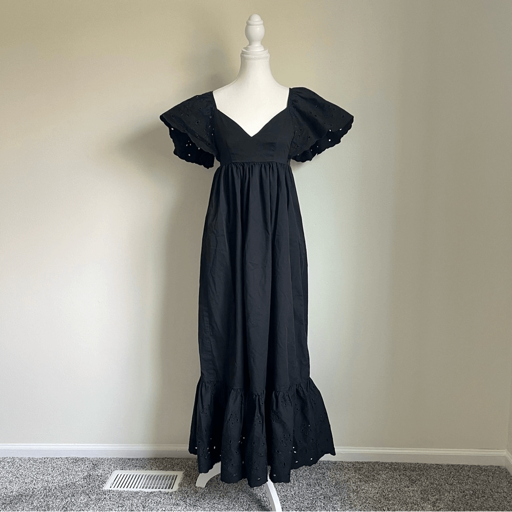 En Saison  Barnette Eyelet Midi Dress Black Size XS