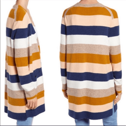 Madewell Kent Colorblock Wool Alpaca Cardigan NEW Plus Size 3X Bengali Indigo