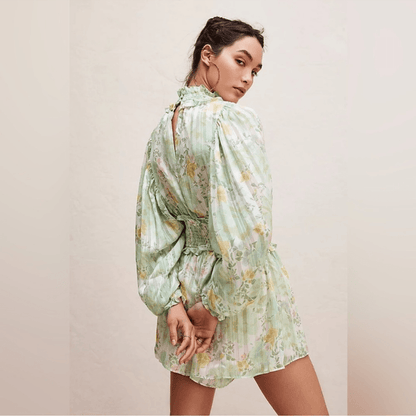 Free People x Elliatt Ophelia Playsuit Romper Floral Size Medium Mint Green