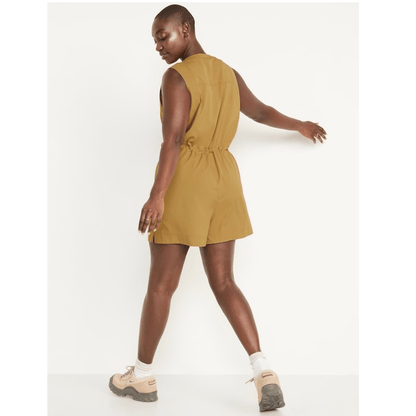 Old Navy StretchTech Sleeveless Zip-Front Cargo Romper Plus Size 4X
