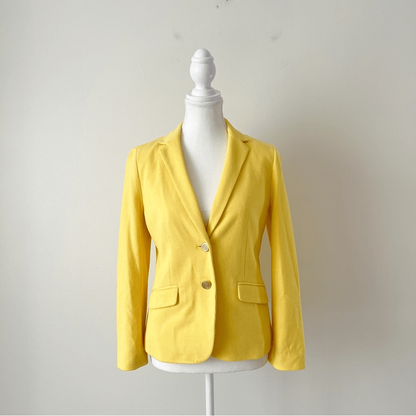 Talbots Aberdeen Yellow Cotton Knit Blazer Size 4P
