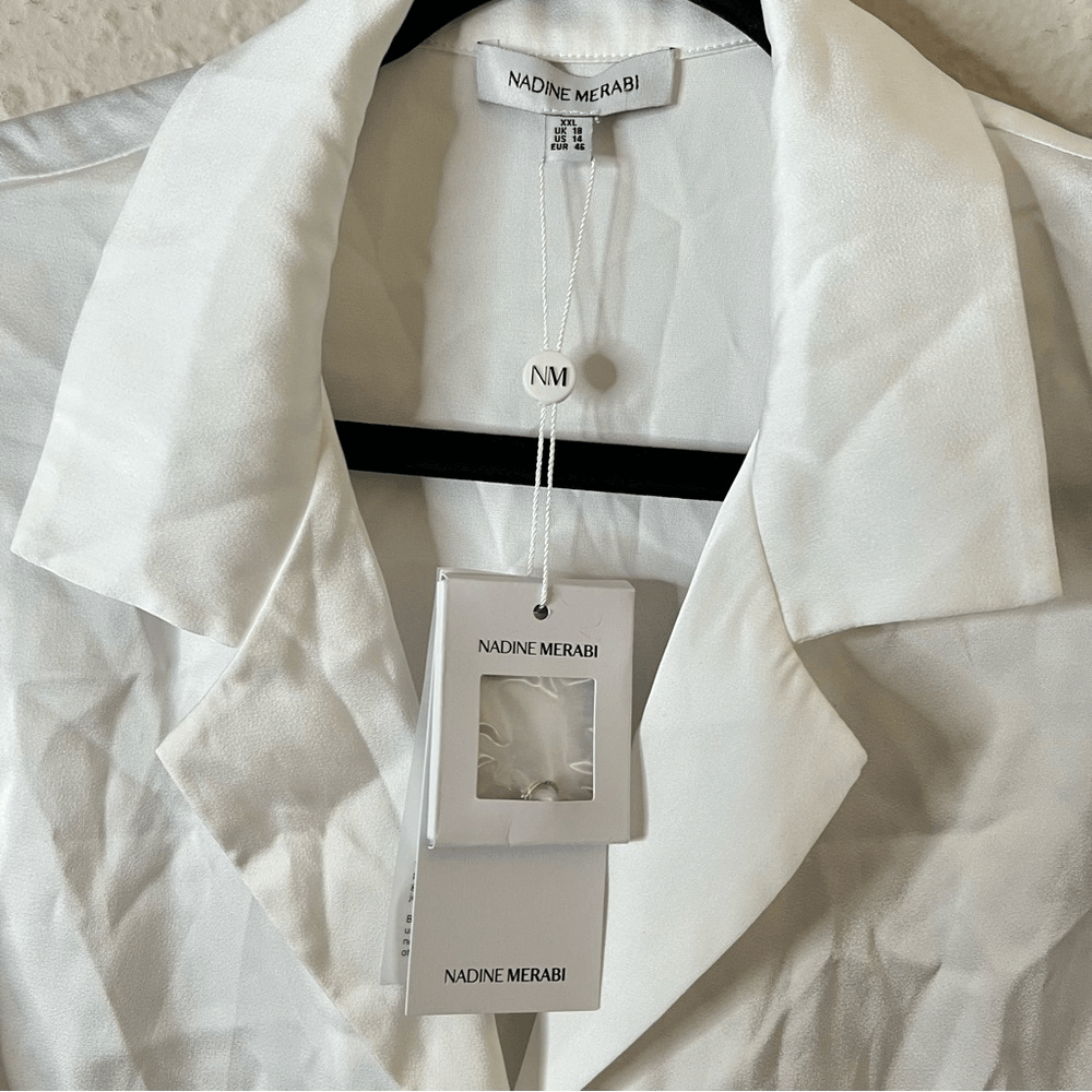 Nadine Merabi Taylor White Shirt NEW Size XXL Bridal Shower Classic