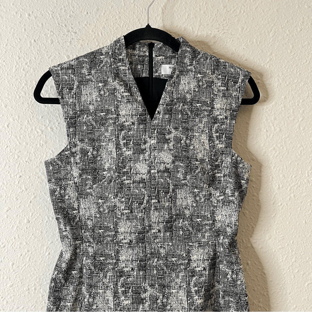 MM Lafleur Aditi Sheath Dress in Black and White Crackle Print NEW Size 2