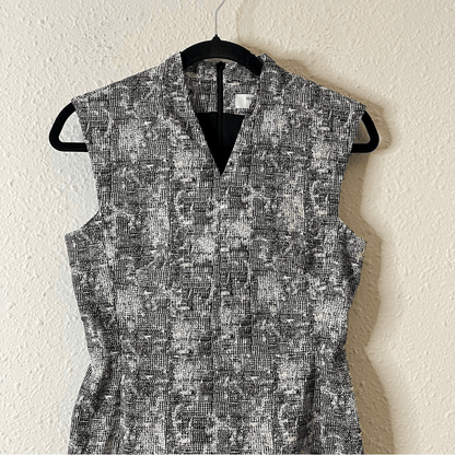 MM Lafleur Aditi Sheath Dress in Black and White Crackle Print NEW Size 2