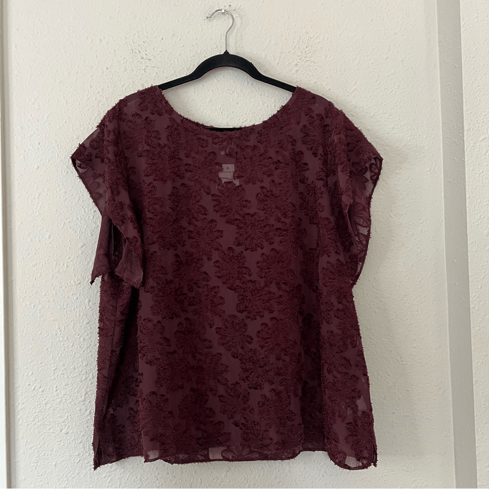 14th & Union Floral Short Sleeve Blouse NEW Plus Size 2X