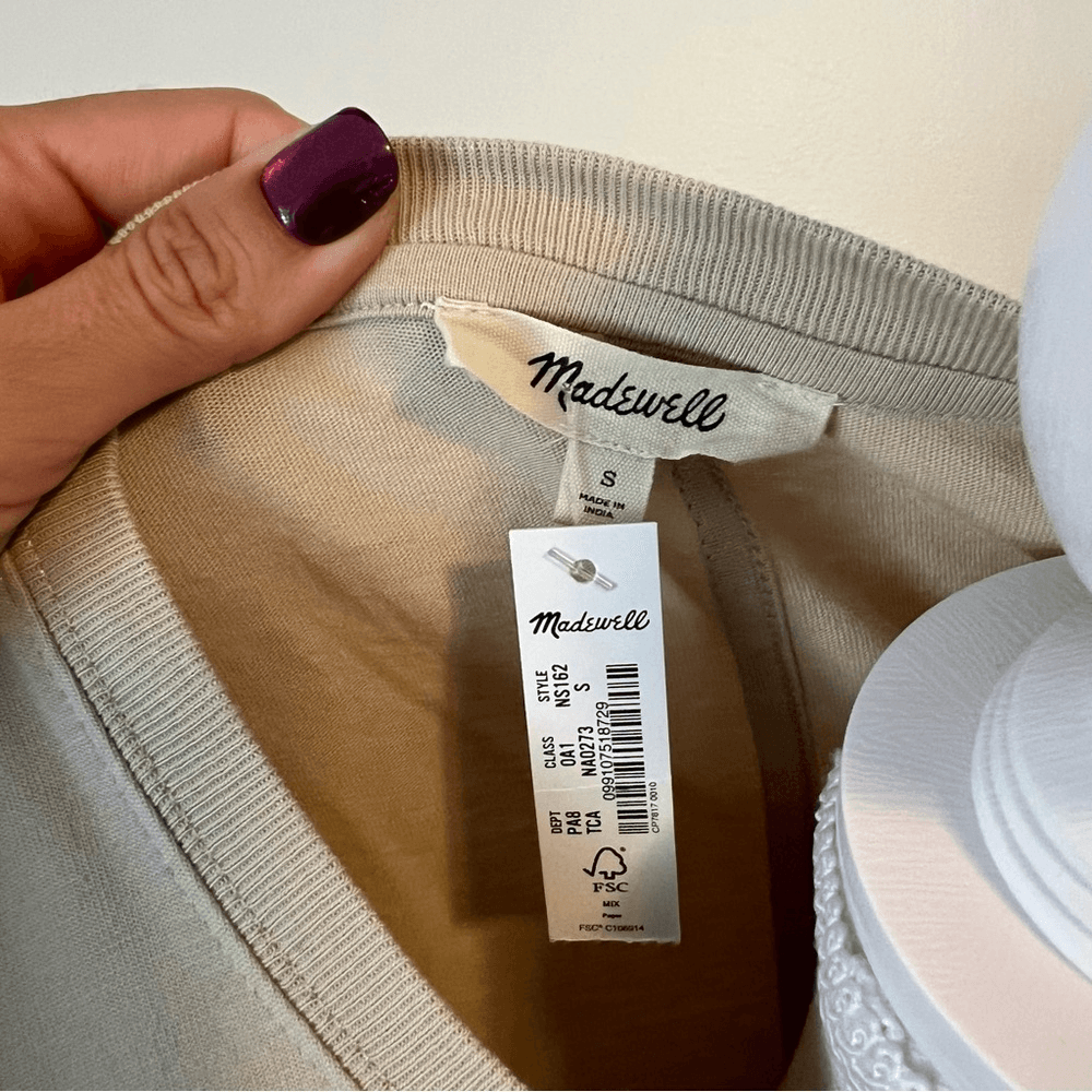 Madewell Cotton Relaxed Oversized Tee NEW Size Small STYLE NS162