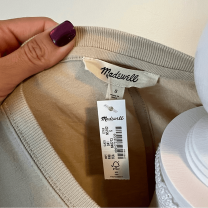 Madewell Cotton Relaxed Oversized Tee NEW Size Small STYLE NS162