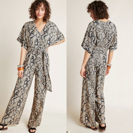 Anthropologie | Seen Worn Kept Snake-Printed Jumpsuit NEW Size 4