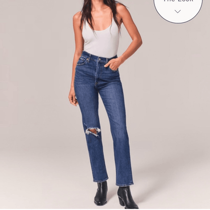 Abercrombie & Fitch Ultra High Rise The Ankle Straight Jeans 26 / 2L Medium Wash